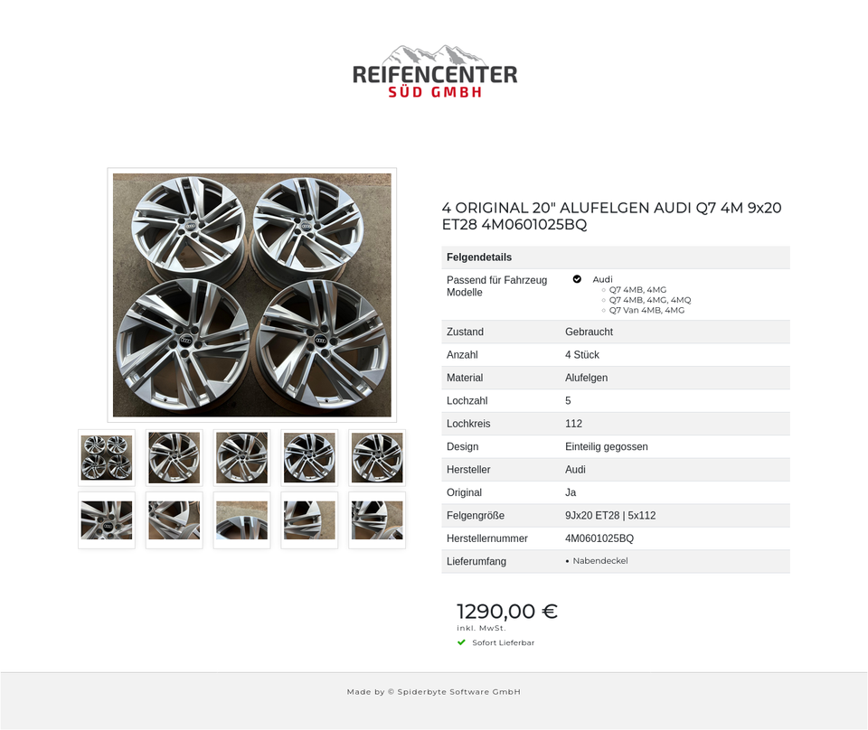 4 ORIGINAL 20" ALUFELGEN AUDI Q7 4M 9x20 ET28 4M0601025BQ #26PL – Bild 11