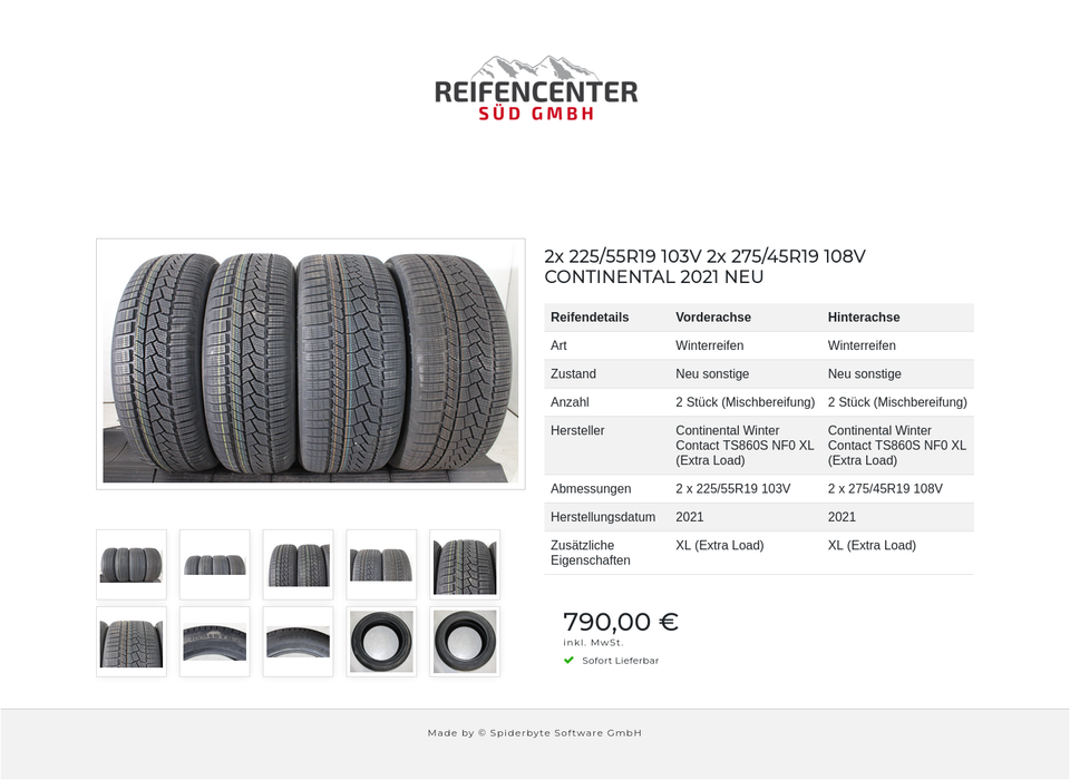 2x 225/55R19 103V 2x 275/45R19 108V CONTINENTAL 2021 NEU #27HI – Bild 11