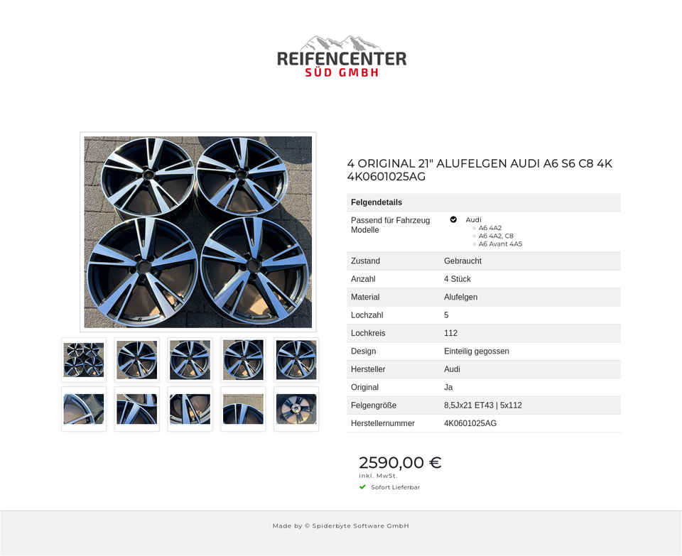 4 ORIGINAL 21" ALUFELGEN AUDI A6 S6 C8 4K 4K0601025AG #22EB – Bild 11