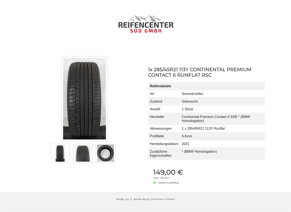 1x 285/45R21 113Y CONTINENTAL PREMIUM CONTACT 6 RUNFLAT RSC #1ADZ – Bild 4