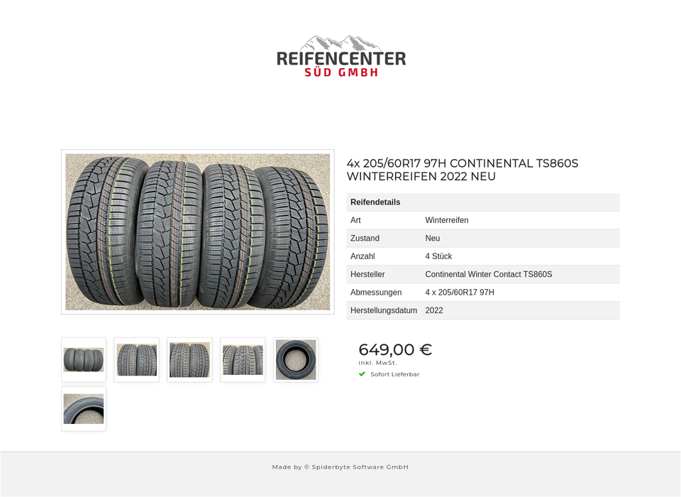 4x 205/60R17 97H CONTINENTAL TS860S WINTERREIFEN 2022 NEU #1OUP – Bild 7