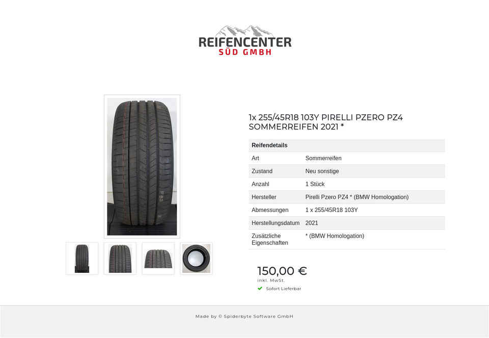 1x 255/45R18 103Y PIRELLI PZERO PZ4 SOMMERREIFEN 2021 * #1KCV – Bild 5
