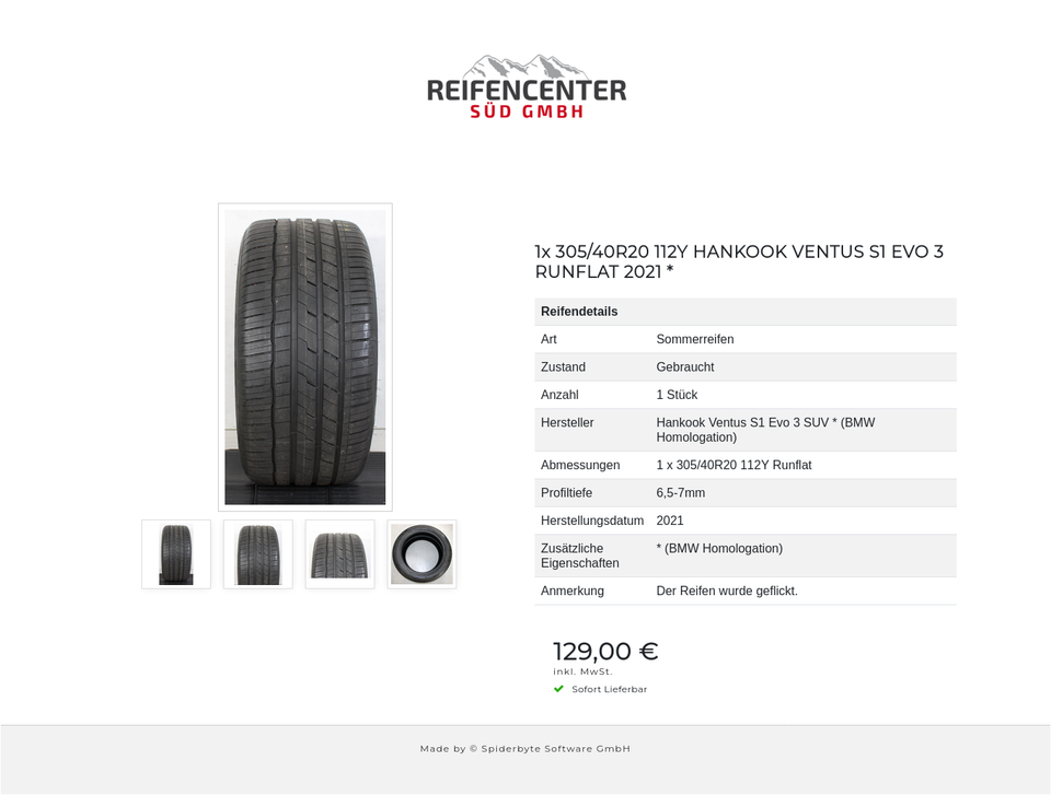 1x 305/40R20 112Y HANKOOK VENTUS S1 EVO 3 RUNFLAT 2021 * #1FFH – Bild 5