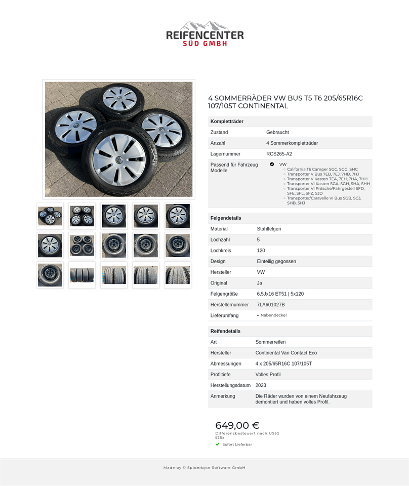 4 SOMMERRÄDER VW BUS T5 T6 205/65R16C 107/105T CONTINENTAL #22GP – Bild 16