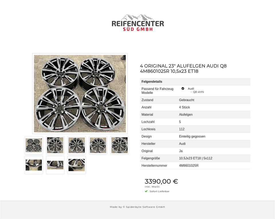 4 ORIGINAL 23" ALUFELGEN AUDI Q8 4M8601025R 10,5x23 ET18 #1Y4M – Bild 9