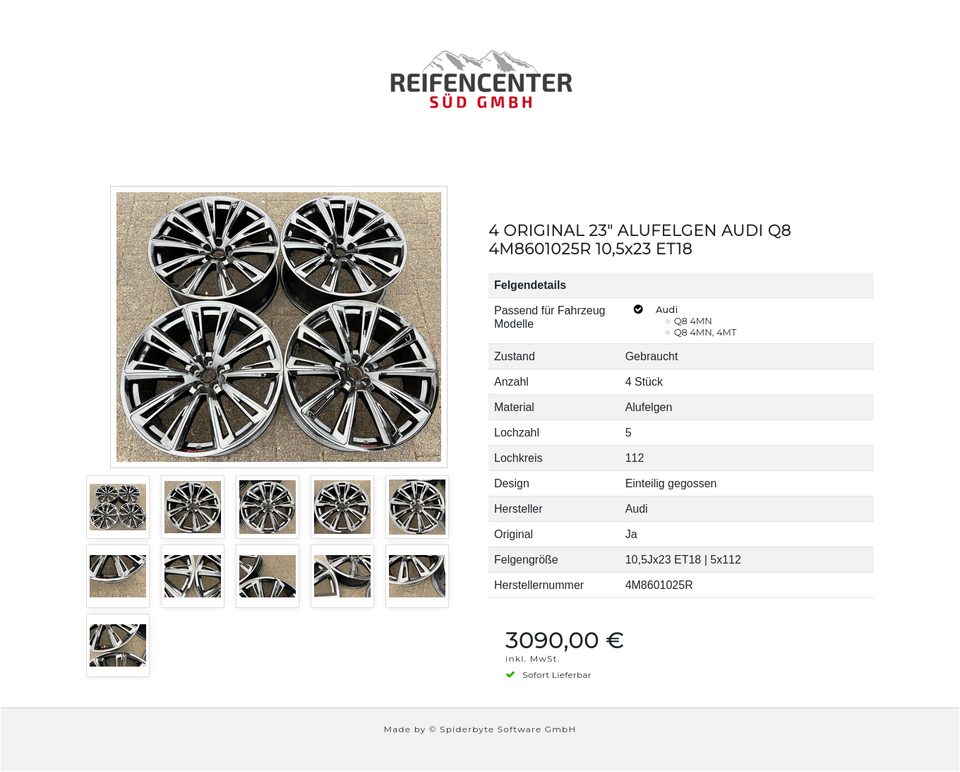 4 ORIGINAL 23" ALUFELGEN AUDI Q8 4M8601025R 10,5x23 ET18 #24EA – Bild 12