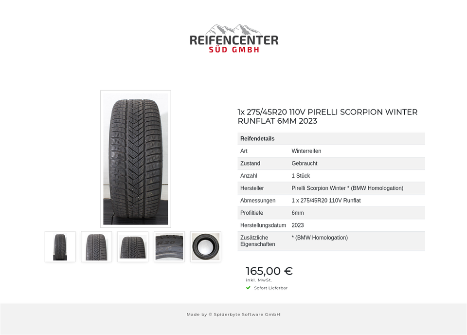 1x 275/45R20 110V PIRELLI SCORPION WINTER RUNFLAT 6MM 2023 #207L – Bild 6