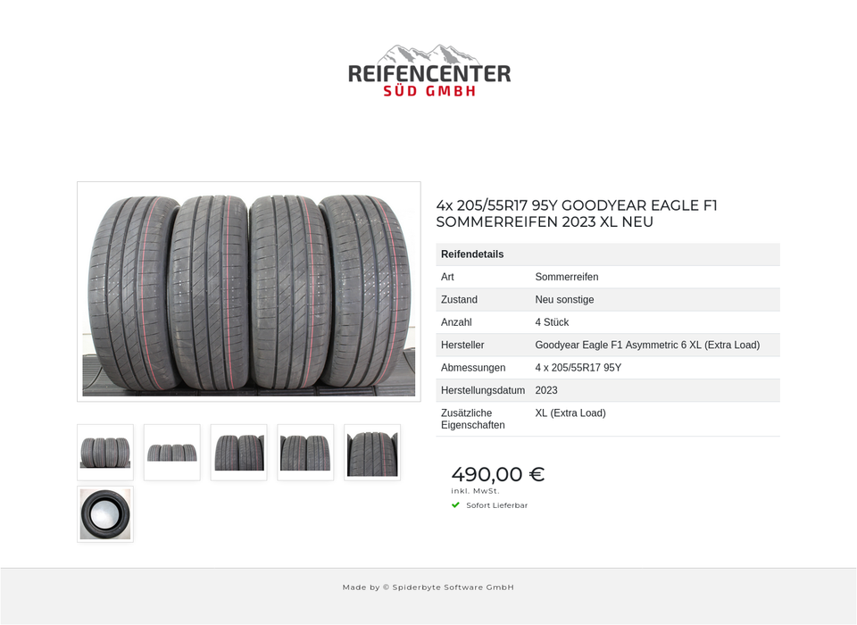 4x 205/55R17 95Y GOODYEAR EAGLE F1 SOMMERREIFEN 2023 XL NEU #1V8X – Bild 7