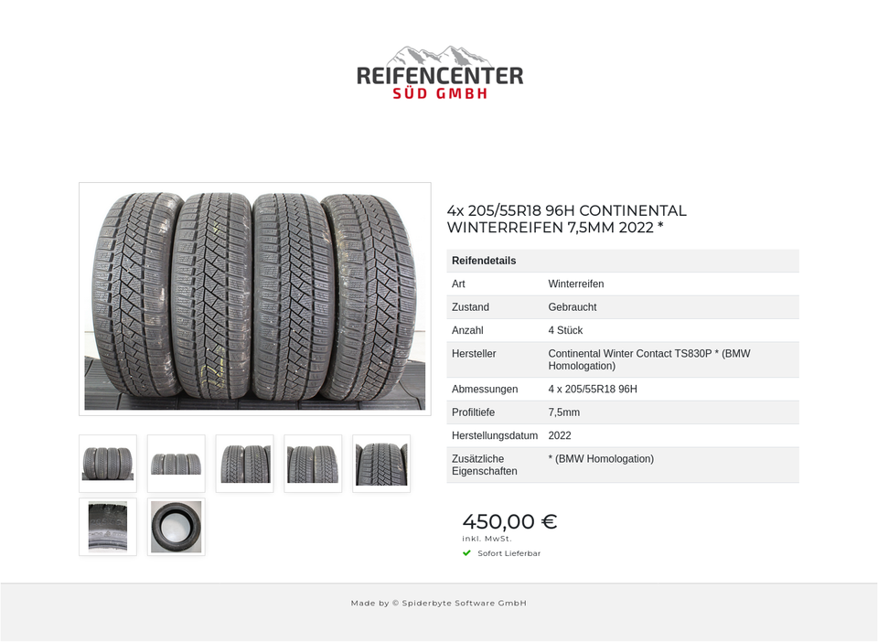 4x 205/55R18 96H CONTINENTAL WINTERREIFEN 7,5MM 2022 * #1WCG – Bild 8