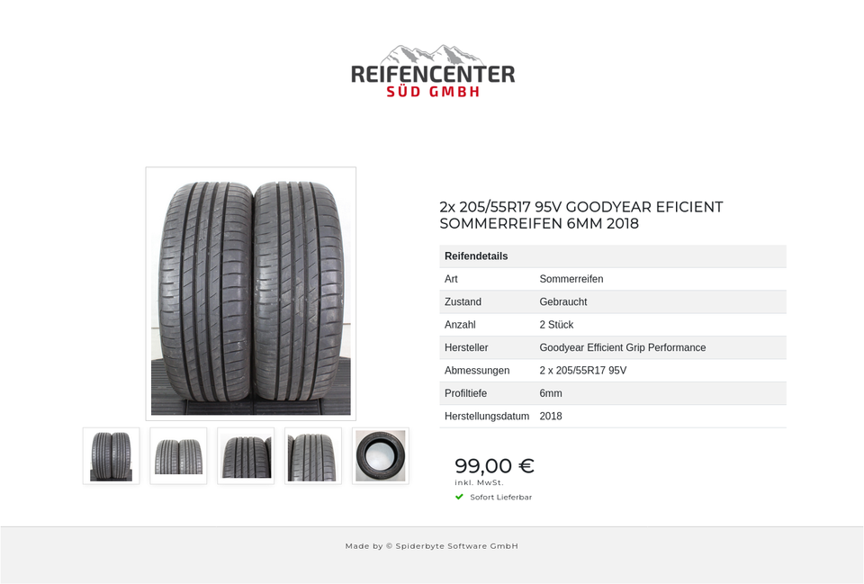 2x 205/55R17 95V GOODYEAR EFICIENT SOMMERREIFEN 6MM 2018 #1WCB – Bild 6