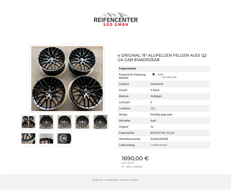 4 ORIGINAL 19" ALUFELGEN FELGEN AUDI Q2 GA GAB 81A601025AB #26PE – Bild 9