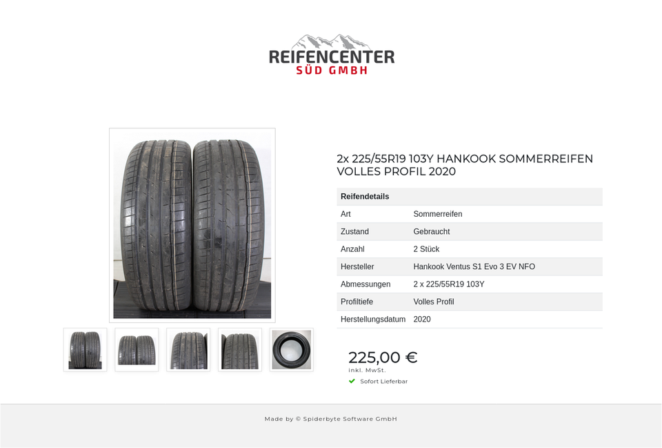 2x 225/55R19 103Y HANKOOK SOMMERREIFEN VOLLES PROFIL 2020 #1TLN – Bild 6