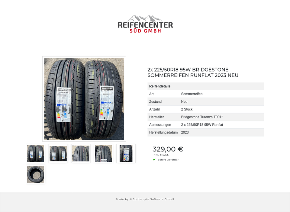 2x 225/50R18 95W BRIDGESTONE SOMMERREIFEN RUNFLAT 2023 NEU #1WDW – Bild 7