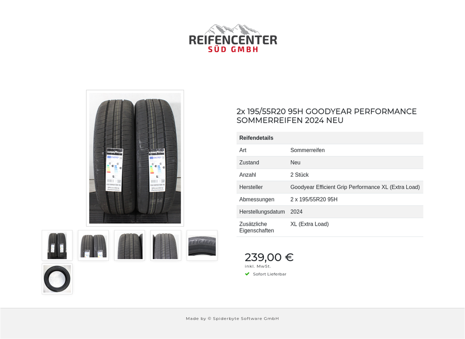 2x 195/55R20 95H GOODYEAR PERFORMANCE SOMMERREIFEN 2024 NEU #24OS – Bild 7