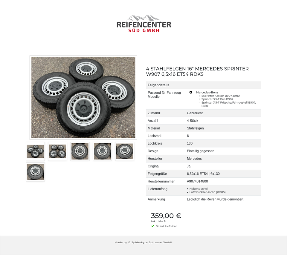 4 STAHLFELGEN 16" MERCEDES SPRINTER W907 6,5x16 ET54 RDKS #25VP – Bild 7