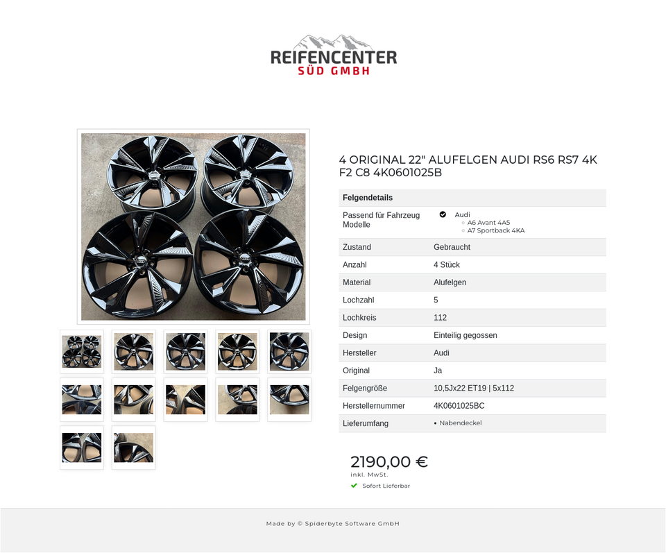 4 ORIGINAL 22" ALUFELGEN AUDI RS6 RS7 4K F2 C8 4K0601025B #27JN – Bild 13