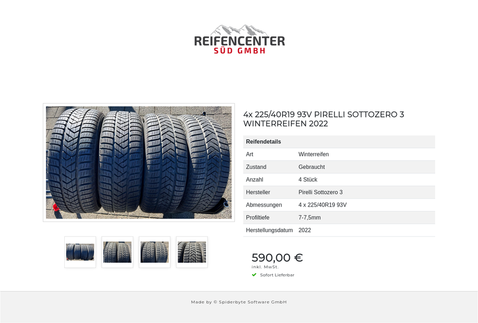 4x 225/40R19 93V PIRELLI SOTTOZERO 3 WINTERREIFEN 2022 #25WJ – Bild 5