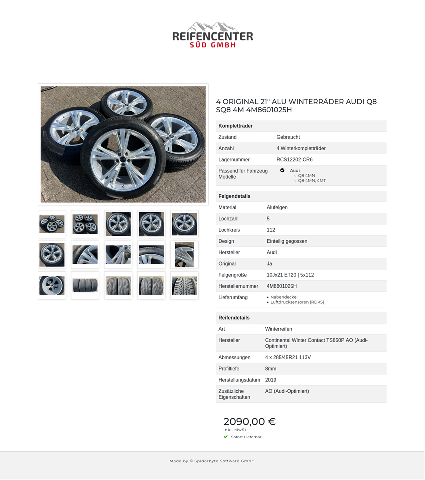 4 ORIGINAL 21" ALU WINTERRÄDER AUDI Q8 SQ8 4M 4M8601025H #20EO – Bild 16