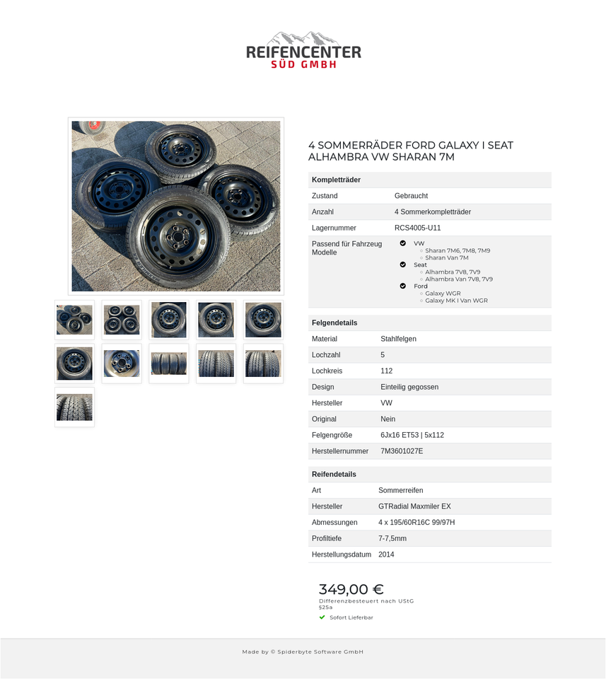 4 SOMMERRÄDER FORD GALAXY I SEAT ALHAMBRA VW SHARAN 7M #25UR – Bild 12