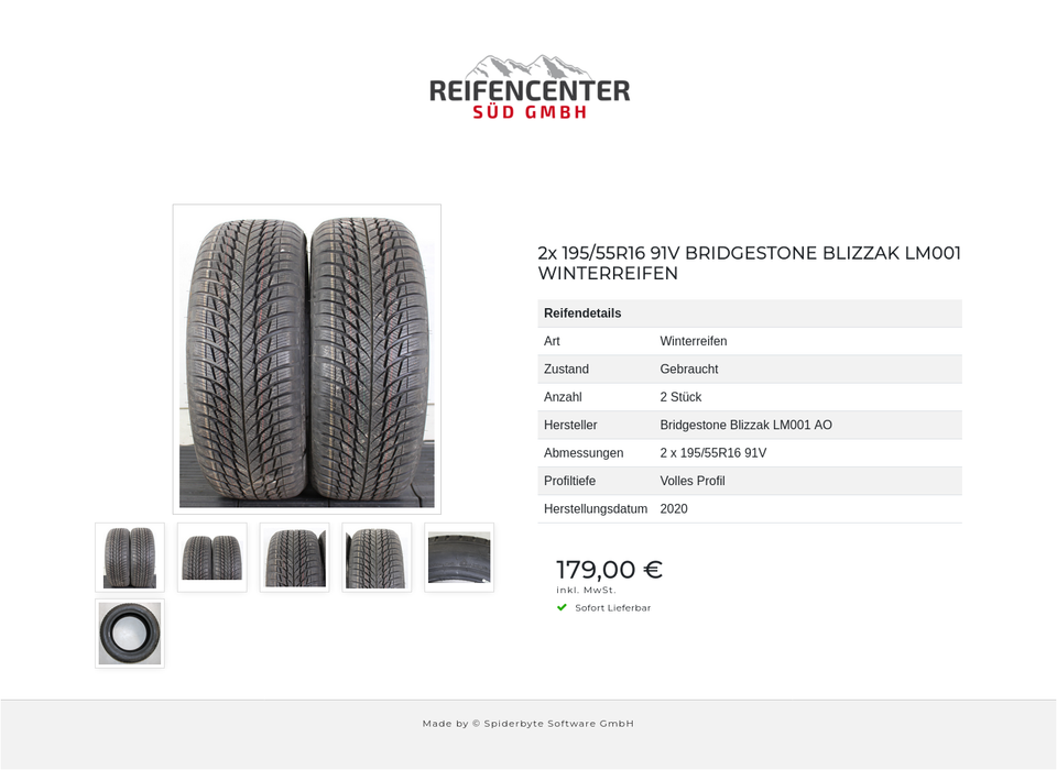 2x 195/55R16 91V BRIDGESTONE BLIZZAK LM001 WINTERREIFEN #1S6G – Bild 7