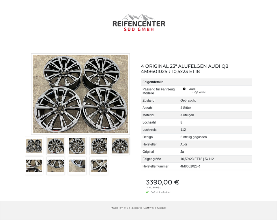 4 ORIGINAL 23" ALUFELGEN AUDI Q8 4M8601025R 10,5x23 ET18 #1Y4N – Bild 10