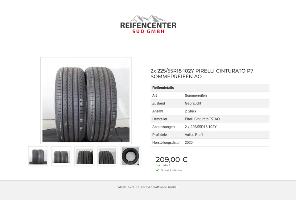 2x 225/55R18 102Y PIRELLI CINTURATO P7 SOMMERREIFEN AO #25FU – Bild 6
