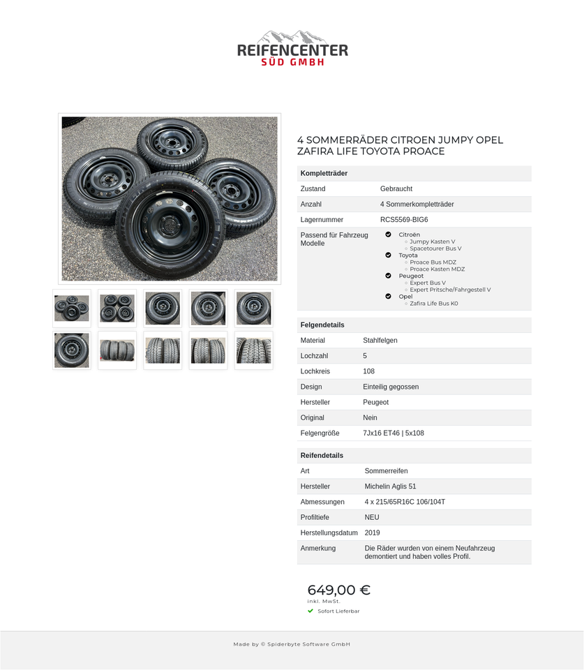 4 SOMMERRÄDER CITROEN JUMPY OPEL ZAFIRA LIFE TOYOTA PROACE #1K9K – Bild 11