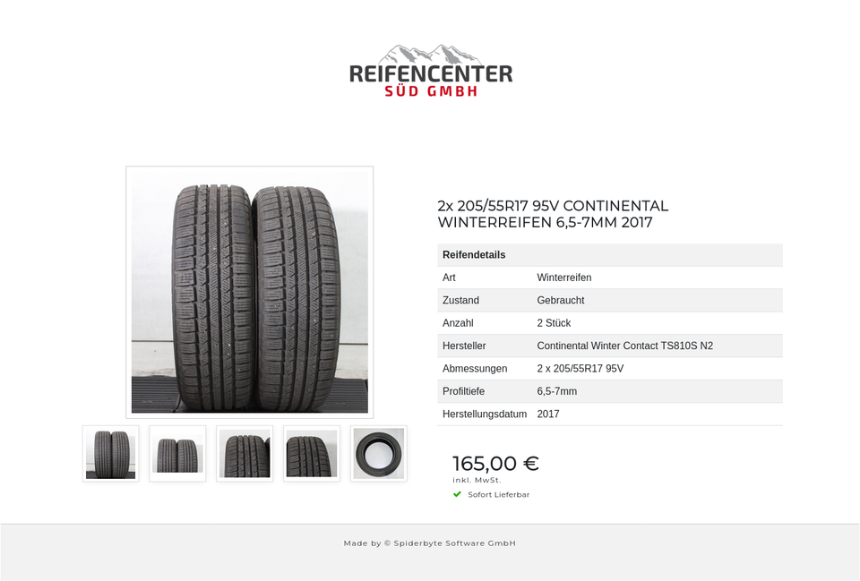 2x 205/55R17 95V CONTINENTAL WINTERREIFEN 6,5-7MM 2017 #22PD – Bild 6