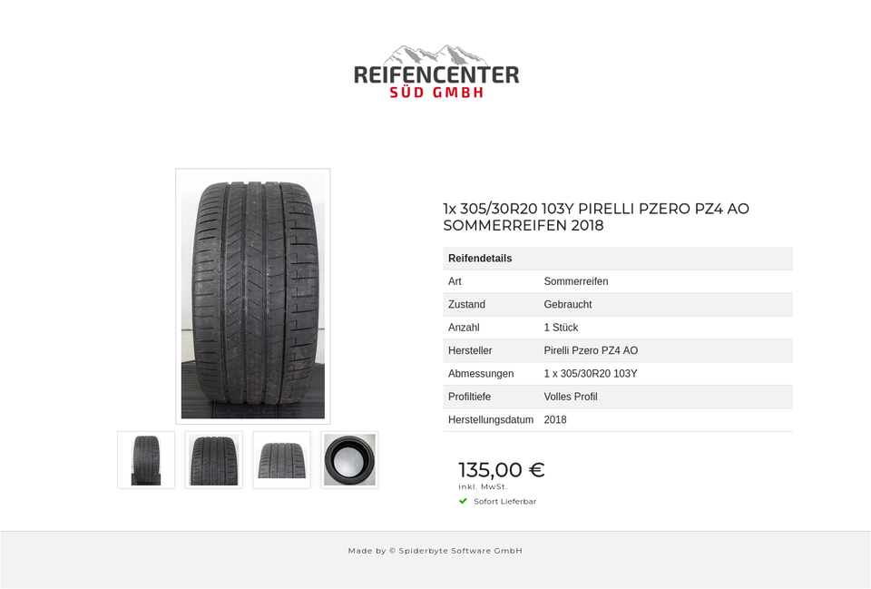 1x 305/30R20 103Y PIRELLI PZERO PZ4 AO SOMMERREIFEN 2018 #1TDX – Bild 5