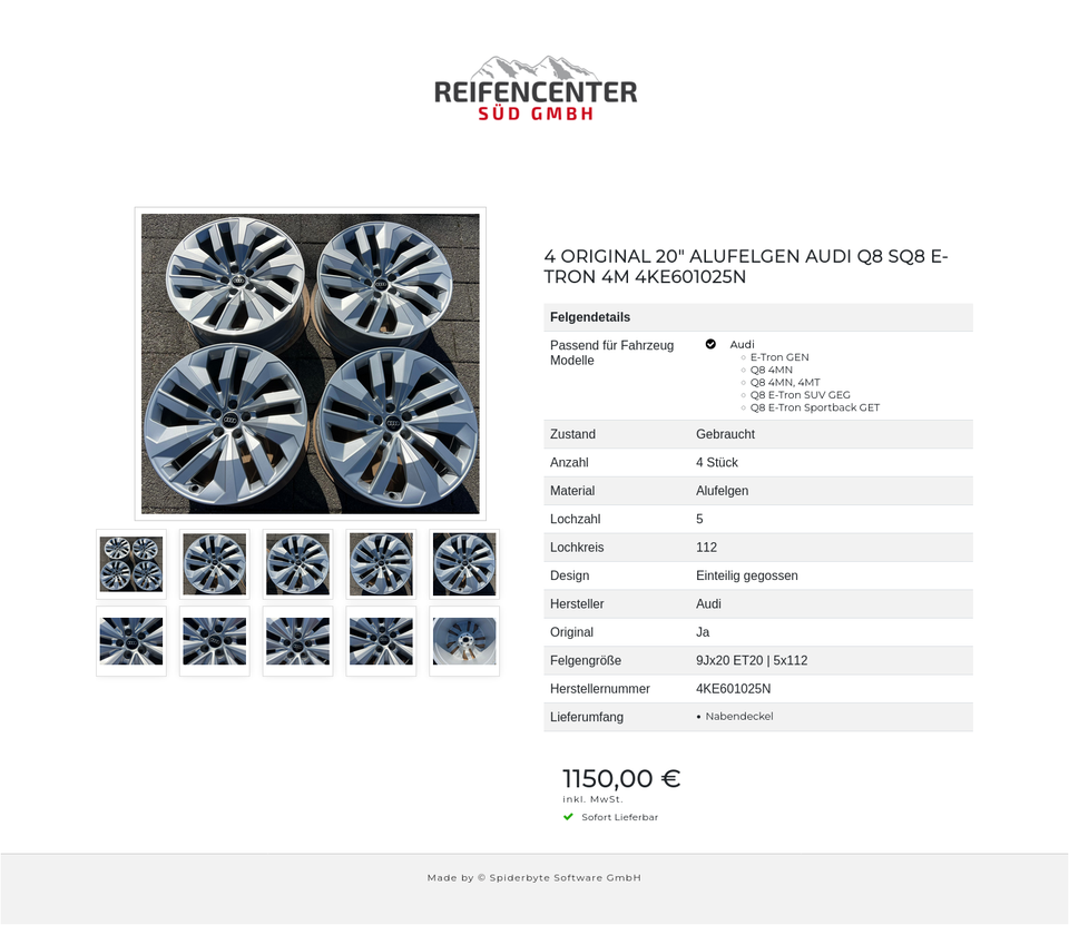 4 ORIGINAL 20" ALUFELGEN AUDI Q8 SQ8 E-TRON 4M 4KE601025N #27BE – Bild 11