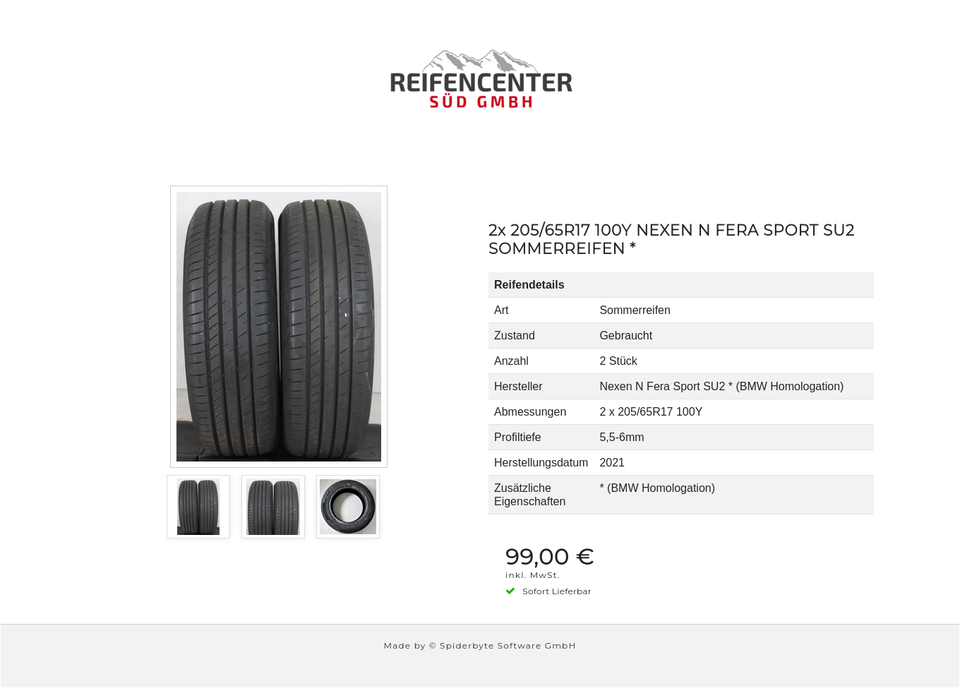 2x 205/65R17 100Y NEXEN N FERA SPORT SU2 SOMMERREIFEN * #15WV – Bild 4