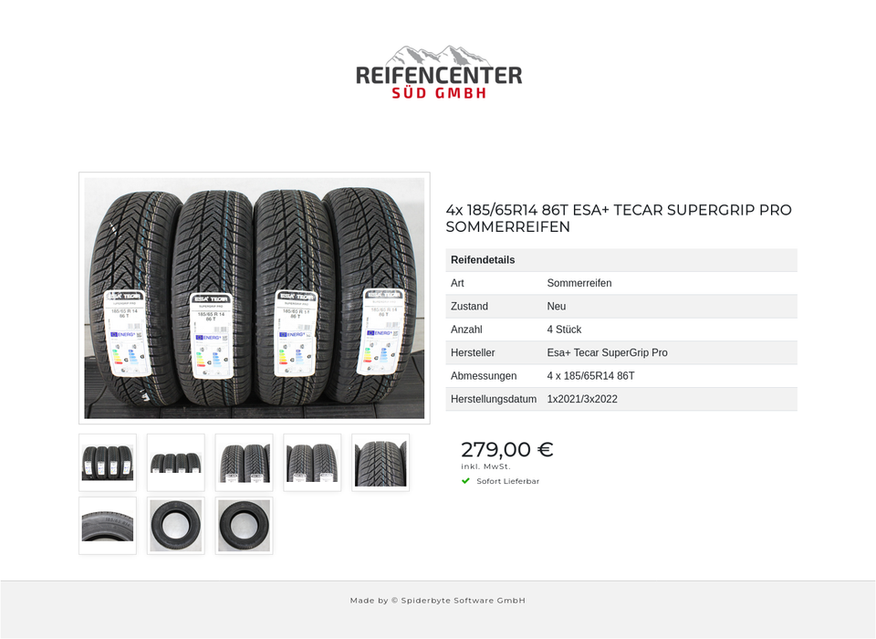 4x 185/65R14 86T ESA+ TECAR SUPERGRIP PRO SOMMERREIFEN #27DV – Bild 9