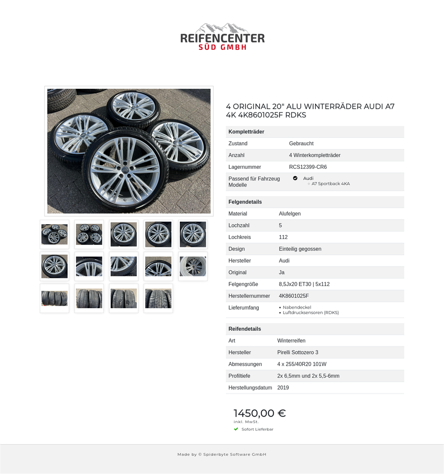 4 ORIGINAL 20" ALU WINTERRÄDER AUDI A7 4K 4K8601025F RDKS #20YK – Bild 15
