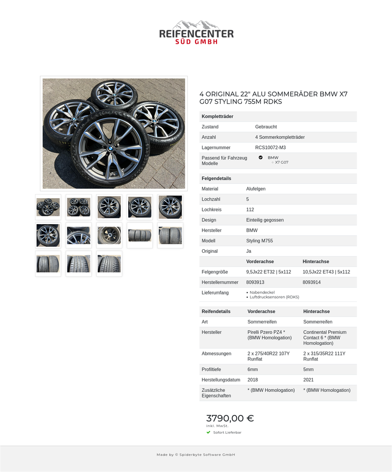 4 ORIGINAL 22" ALU SOMMERÄDER BMW X7 G07 STYLING 755M RDKS #1XPB – Bild 14