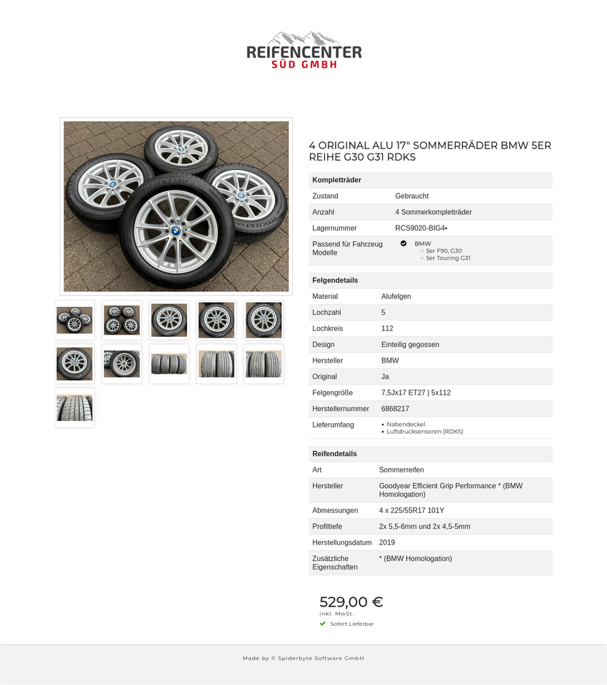 4 ORIGINAL ALU 17" SOMMERRÄDER BMW 5ER REIHE G30 G31 RDKS #1U9S – Bild 12