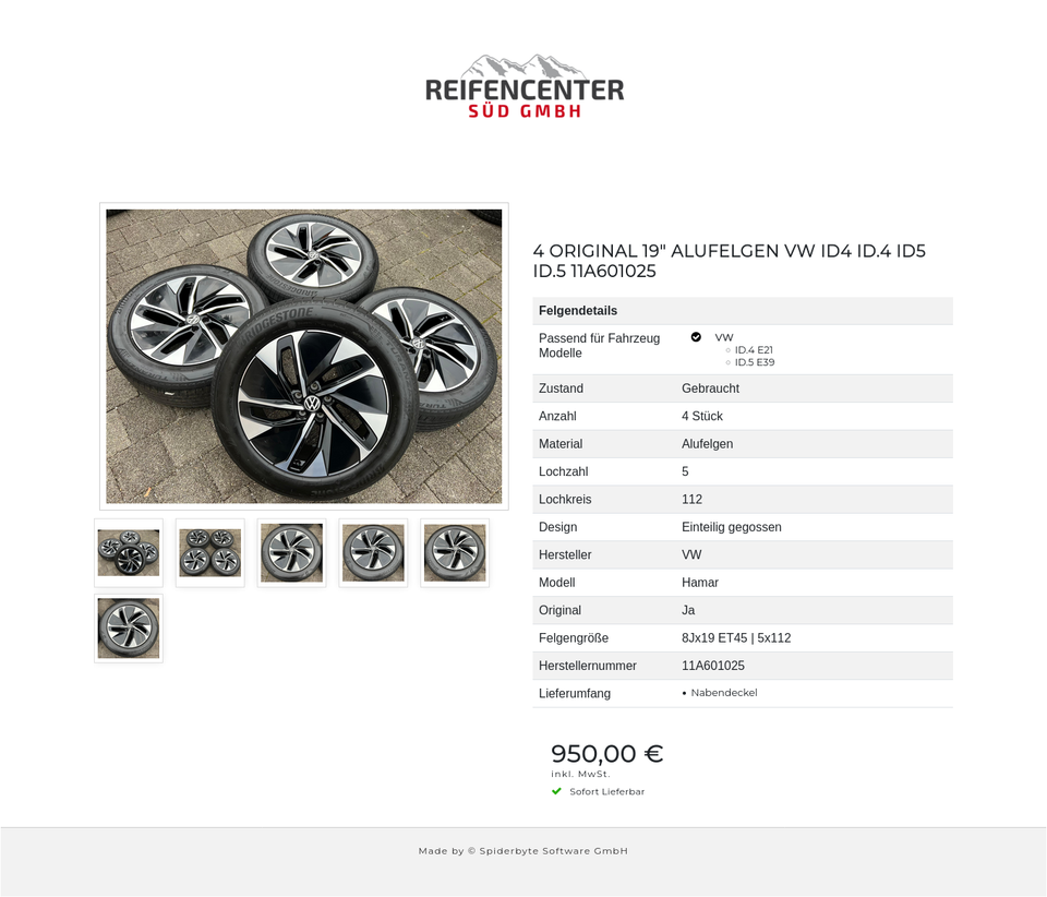 4 ORIGINAL 19" ALUFELGEN VW ID4 ID.4 ID5 ID.5 11A601025 #1POK – Bild 7