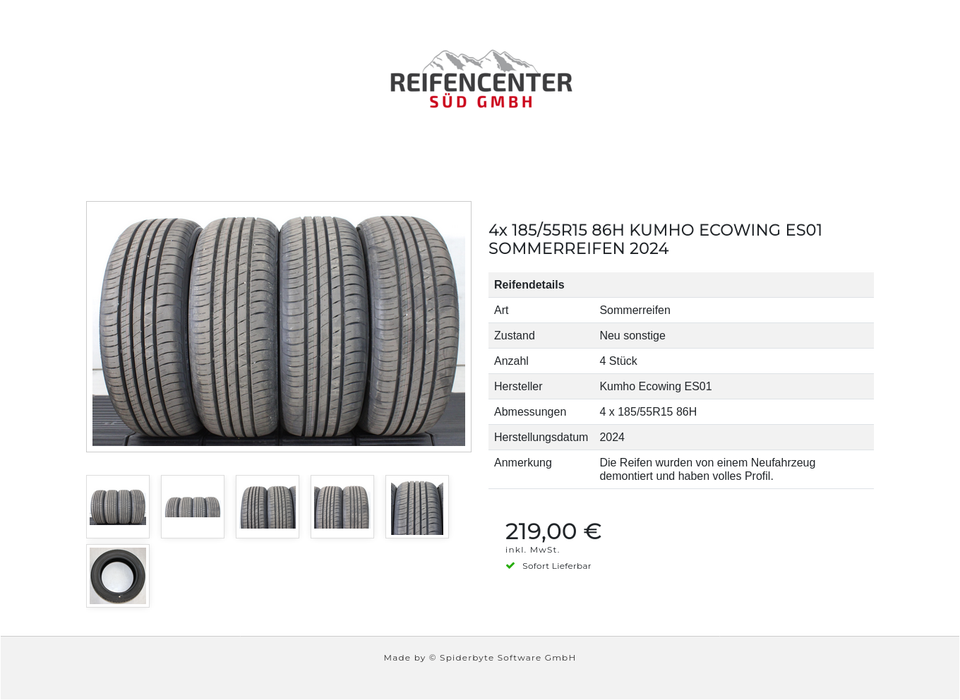 4x 185/55R15 86H KUMHO ECOWING ES01 SOMMERREIFEN 2024 #1Y3Y – Bild 7