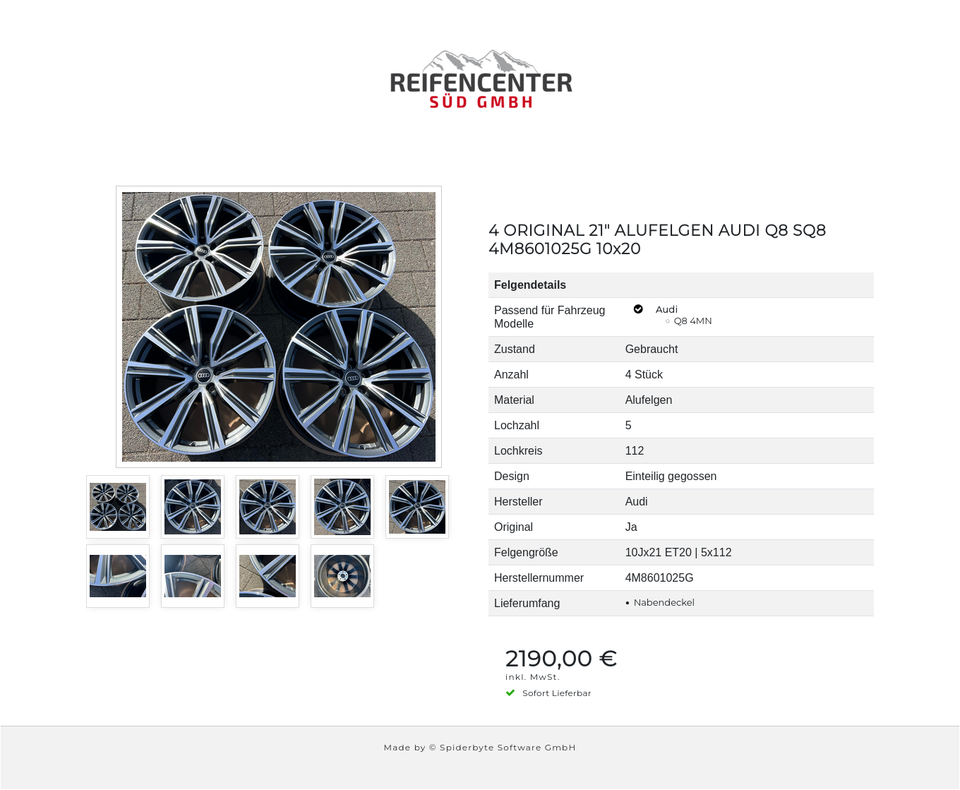 4 ORIGINAL 21" ALUFELGEN AUDI Q8 SQ8 4M8601025G 10x20 #27AT – Bild 10