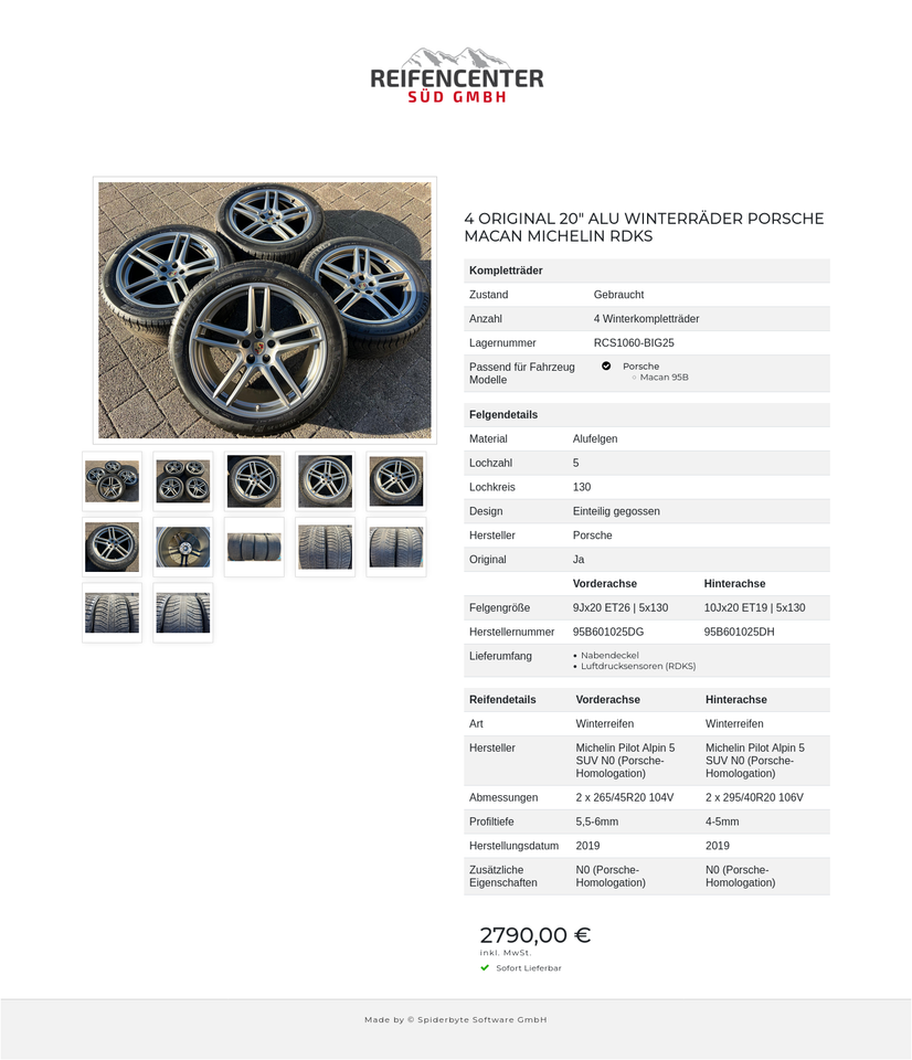 4 ORIGINAL 20" ALU WINTERRÄDER PORSCHE MACAN MICHELIN RDKS #23HS – Bild 13