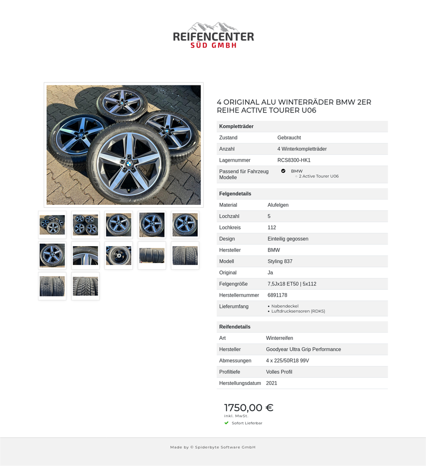 4 ORIGINAL ALU WINTERRÄDER BMW 2ER REIHE ACTIVE TOURER U06 #1PWB – Bild 13