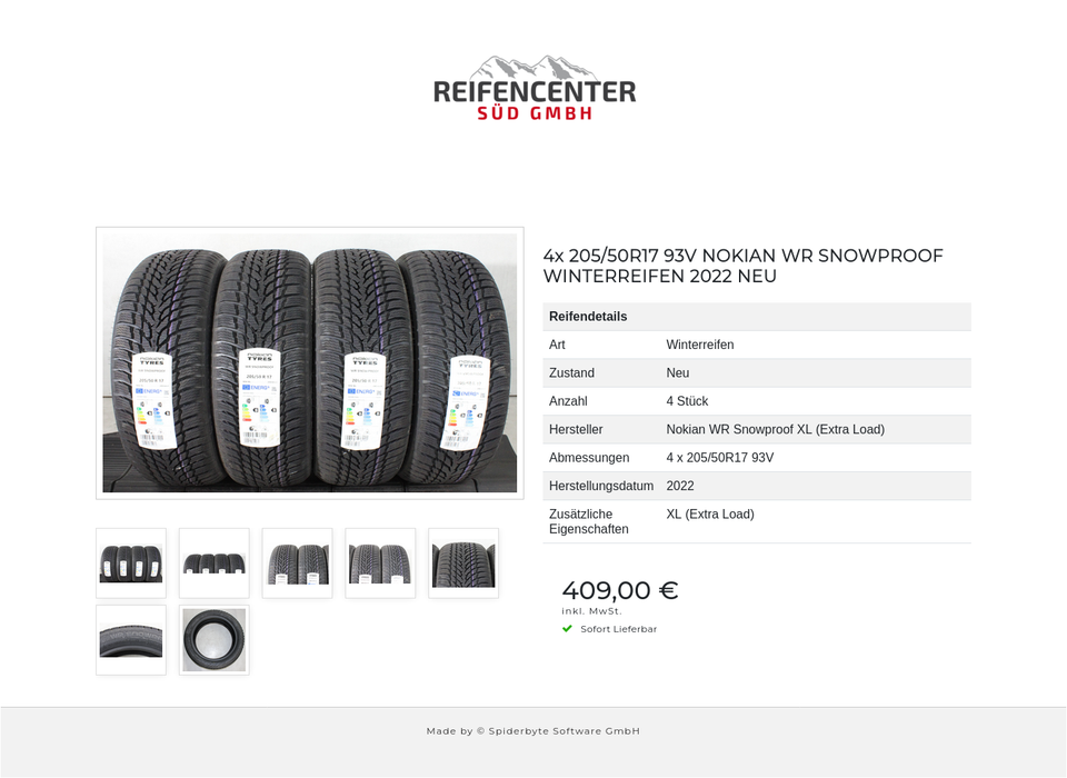 4x 205/50R17 93V NOKIAN WR SNOWPROOF WINTERREIFEN 2022 NEU #27CE – Bild 8