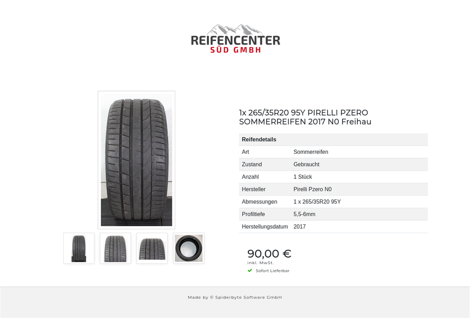 1x 265/35R20 95Y PIRELLI PZERO SOMMERREIFEN 2017 N0 Freihau #1WGL – Bild 5