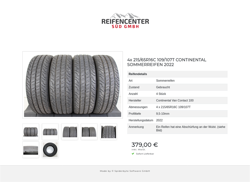 4x 215/65R16C 109/107T CONTINENTAL SOMMERREIFEN 2022 #1KAV – Bild 8