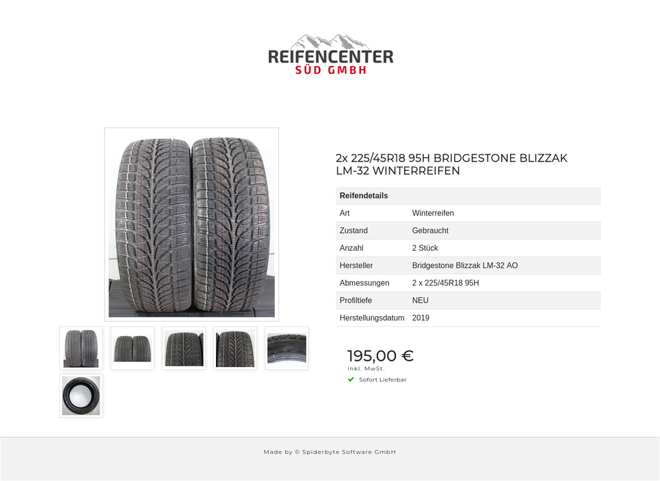 2x 225/45R18 95H BRIDGESTONE BLIZZAK LM-32 WINTERREIFEN #1S8U – Bild 7