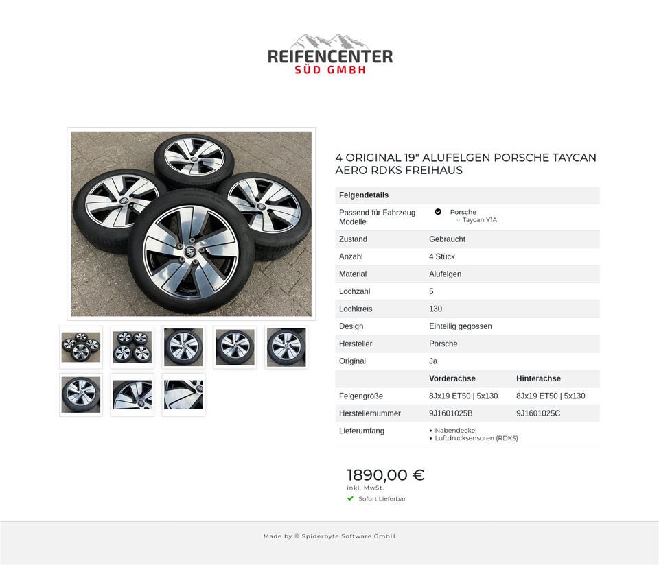 4 ORIGINAL 19" ALUFELGEN PORSCHE TAYCAN AERO RDKS FREIHAUS #22RN – Bild 9