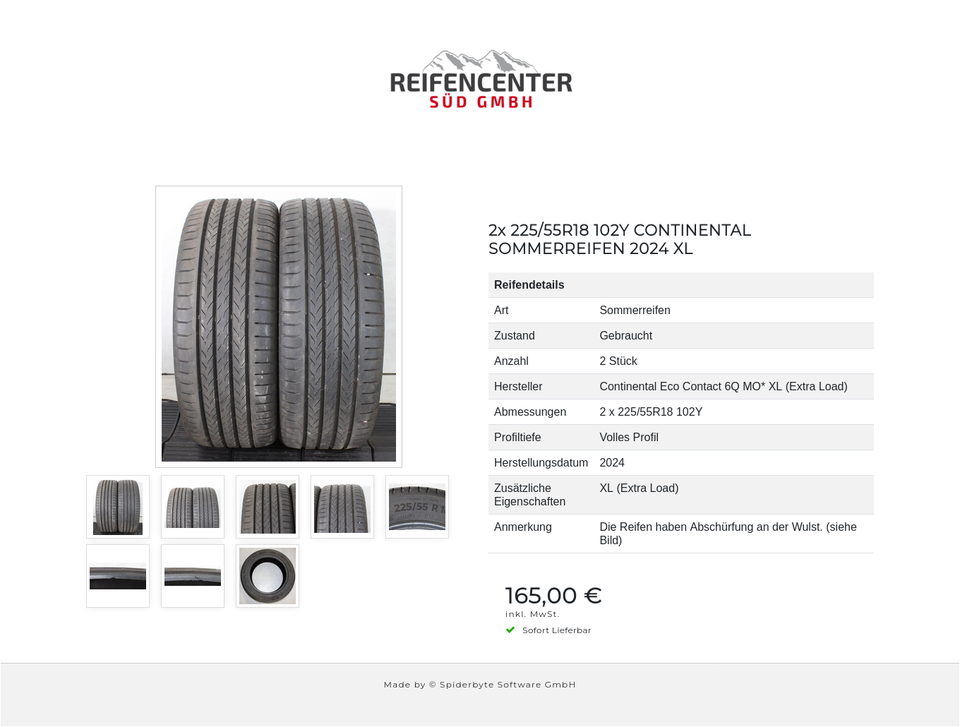 2x 225/55R18 102Y CONTINENTAL SOMMERREIFEN 2024 XL #24QX – Bild 9