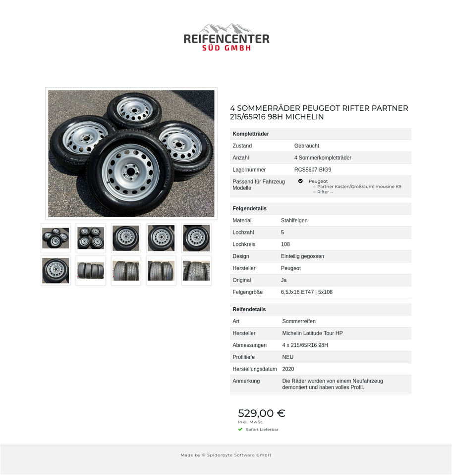 4 SOMMERRÄDER PEUGEOT RIFTER PARTNER 215/65R16 98H MICHELIN #1KDR – Bild 11