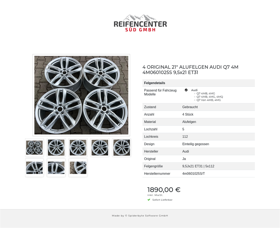 4 ORIGINAL 21" ALUFELGEN AUDI Q7 4M 4M0601025S 9,5x21 ET31 #1SGM – Bild 9
