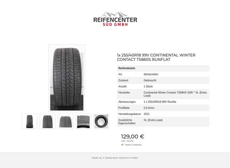 1x 255/40R18 99V CONTINENTAL WINTER CONTACT TS860S RUNFLAT #1ZTO – Bild 6