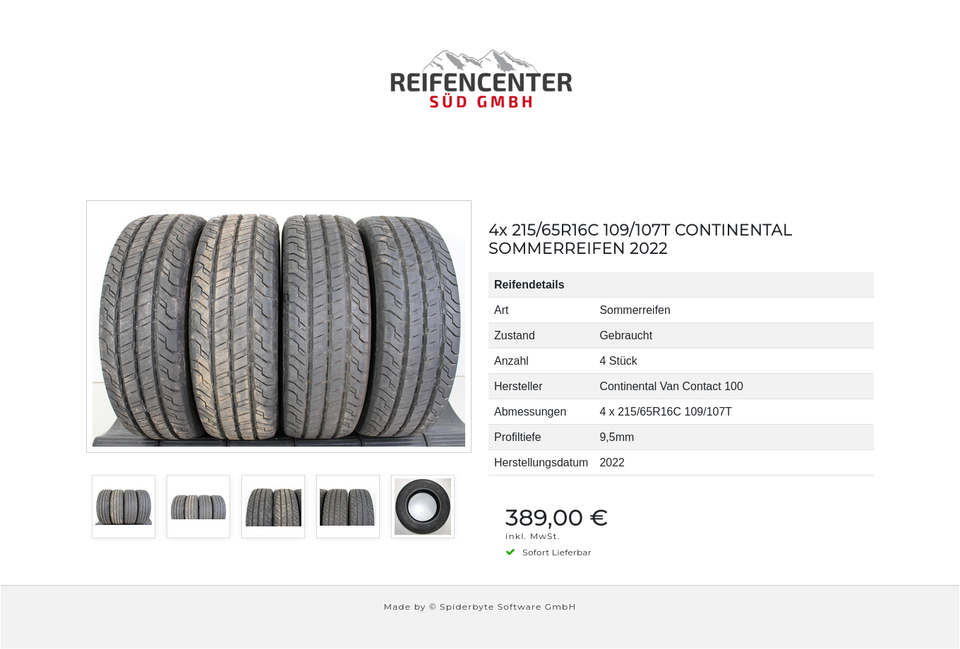 4x 215/65R16C 109/107T CONTINENTAL SOMMERREIFEN 2022 #1KKW – Bild 6